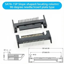 10 SATA 15P male socket Slope-shaped/column/90-degree needle/insert plate type