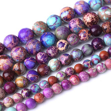 45PCS 8MM Natural Galaxy Sea Sediment Jasper Stone Beads Energy Healing Beads fo