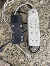Lot of 2 Surge Protectors All 3 Prong Tested  WORKING in Good Condition