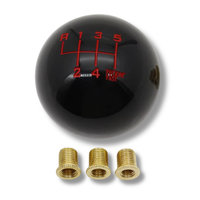 Universal Gangknauf 6 Gang Schwarz Ball Schaltknauf Handschalter Schalthebel