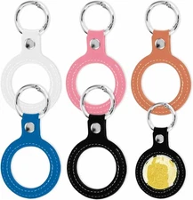 "5 Pcs PU Leather Coin Holder Keychain AA Coin Holder AA Chip Holde Cute Coin Po