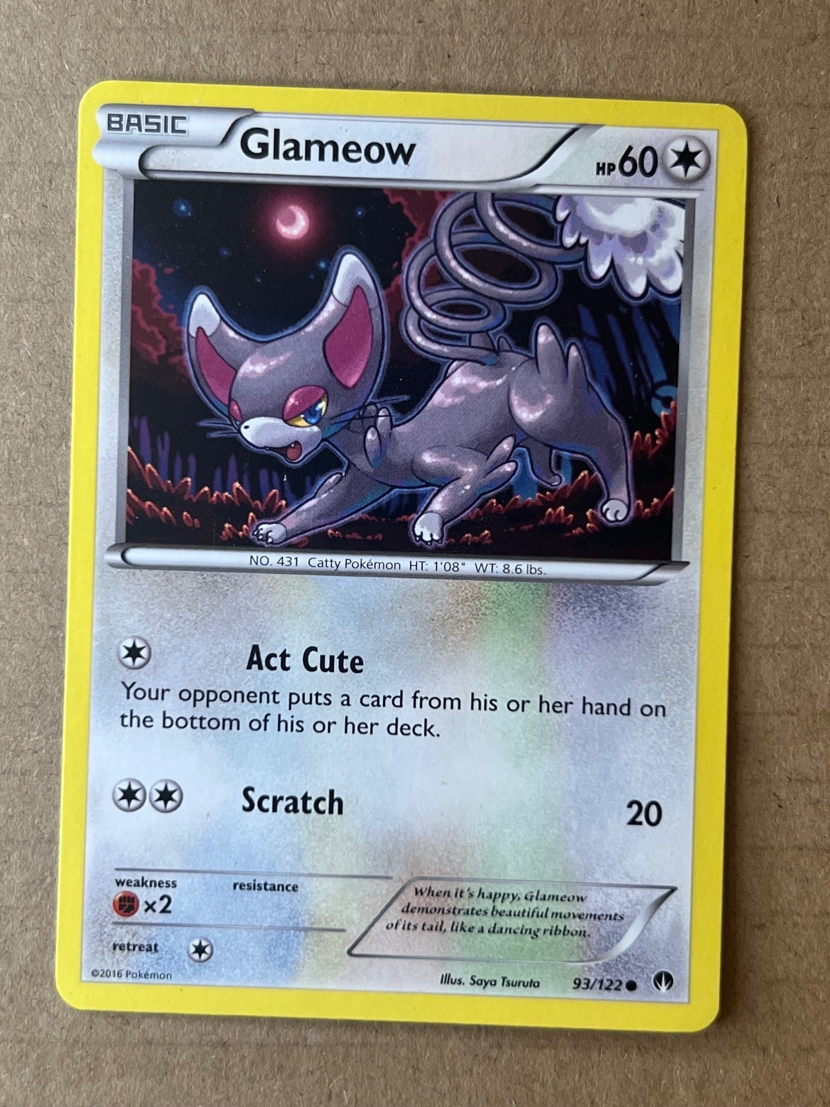 GLAMEOW 93/122 COMMON BREAKPOINT POKEMON LIGHTLY PLAYED