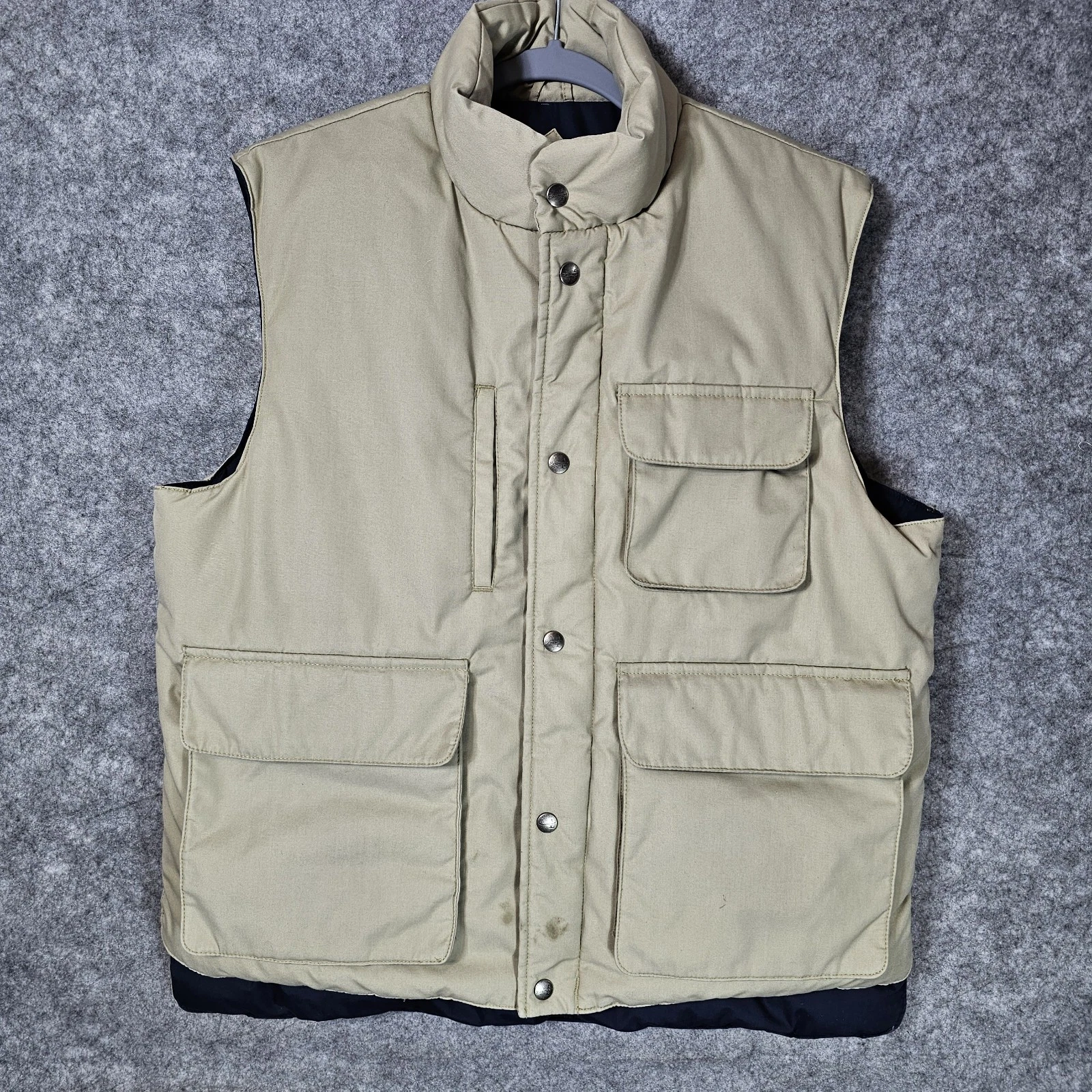Vintage Fieldmaster Down Puffer Vest L Full Zip Snap Pockets Feathers