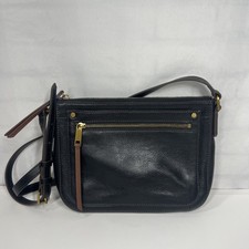 Fossil Crossbody Black Pebbled Leather With Adjustable Strap