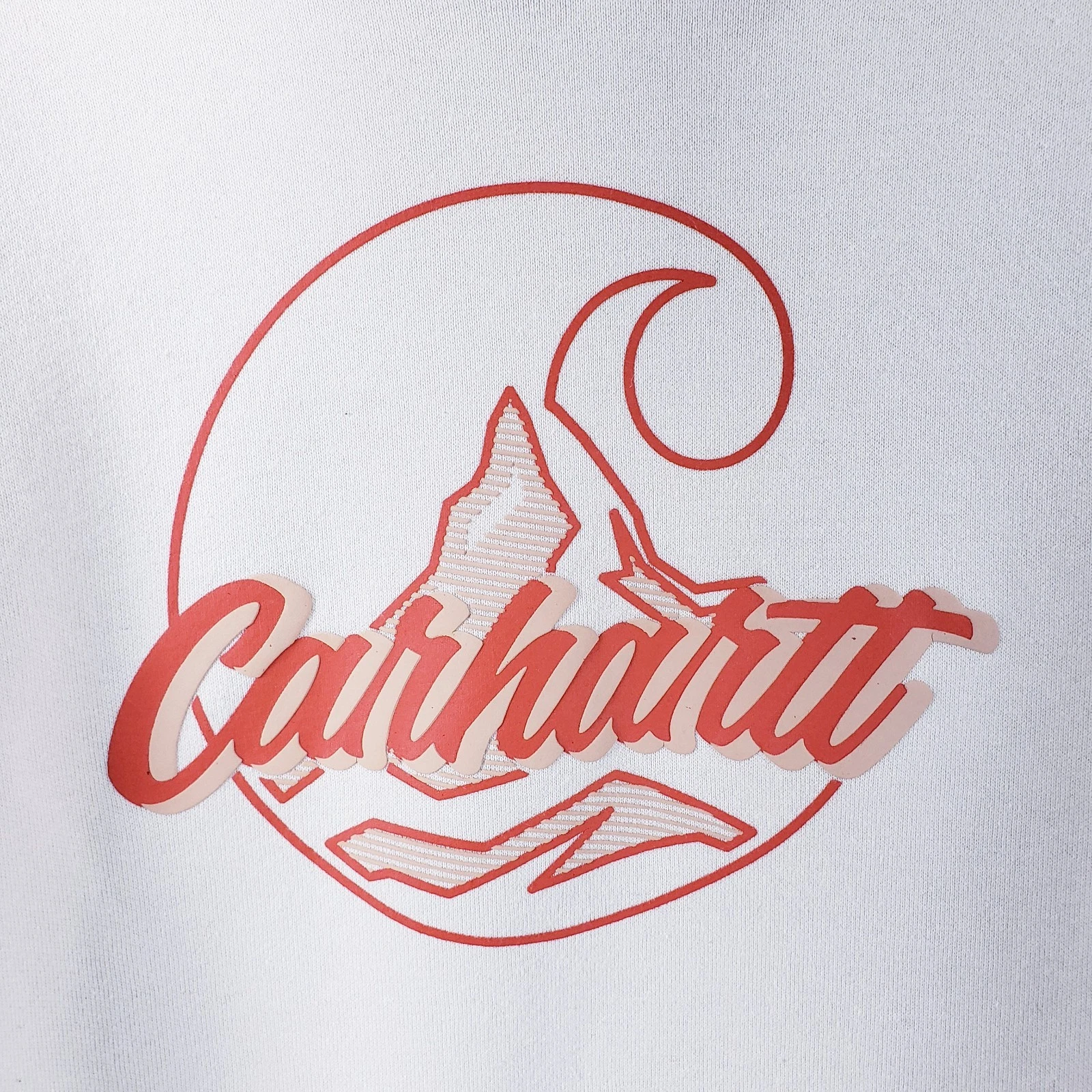 OFF WHITE Felpa Carhartt Relaxed Fit peso medio logo C grafica panna malto taglia XL
