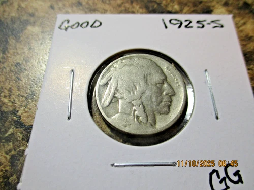 1925-S BUFFALO NICKEL GOOD      GGR