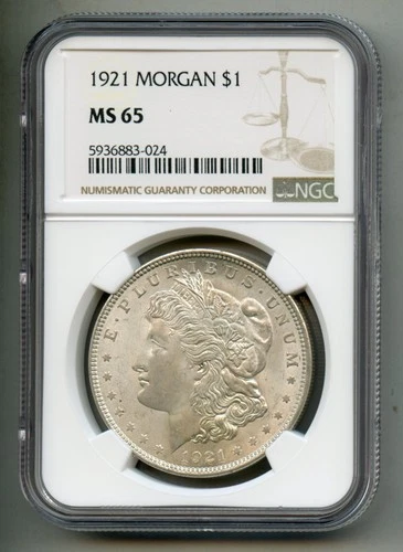 1921 Morgan Silver Dollar NGC MS 65