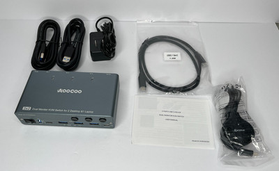 USB C KVM Switch 4K60Hz,Dual Monitor USB C HDMI DP KVM Switch 2 PC /  1 Laptop
