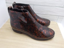 AEROSOLES Spencer Animal Print Faux Patent Leather Ankle Bootie Size 7.5