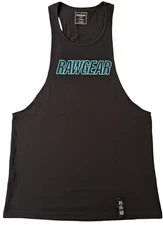 MEN'S MUSCLE CUT TANK TOP: RawGear Black Drop Arm Athletic Gym Sleeveless M/L