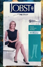 JOBST UltraSheer Thigh High Dot Band Closed Toe 20-30mmHg (Sun Bronze) Medium