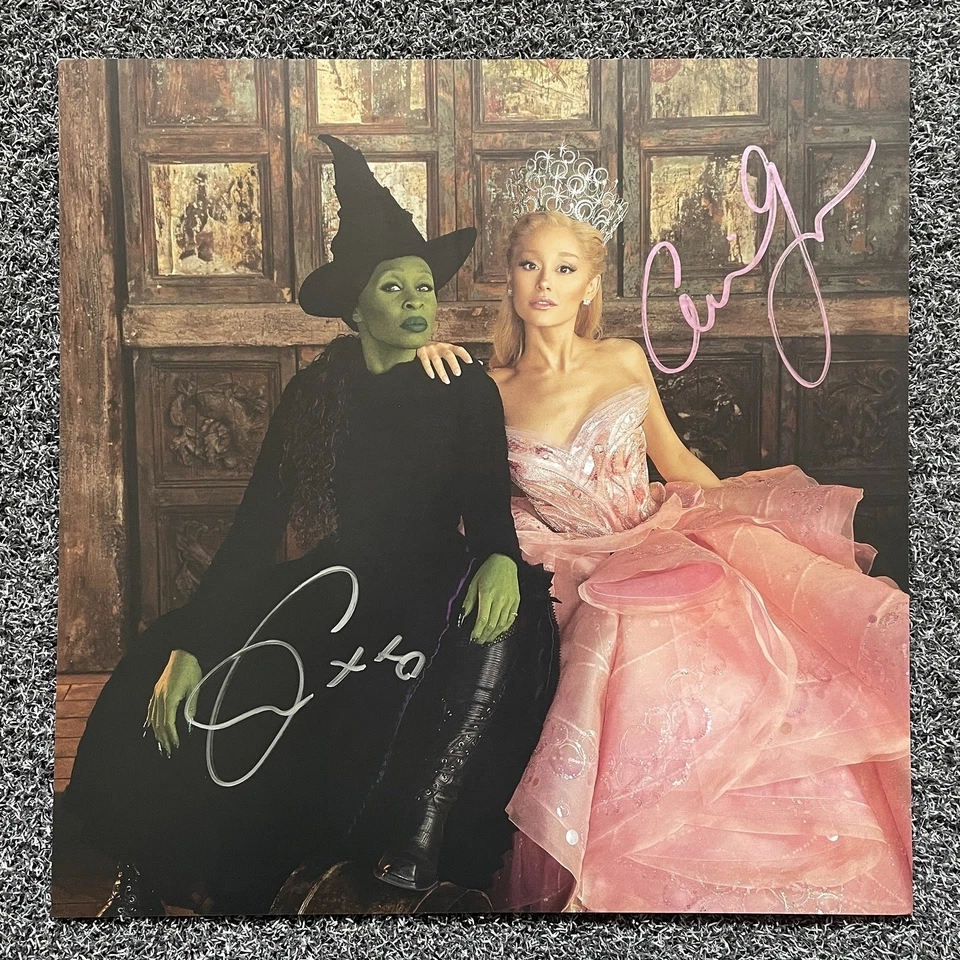 Wicked Picture Disc Vinyl & Signed Autographed Print Ariana Grande Cynthia Erivo - Image 4 of 4