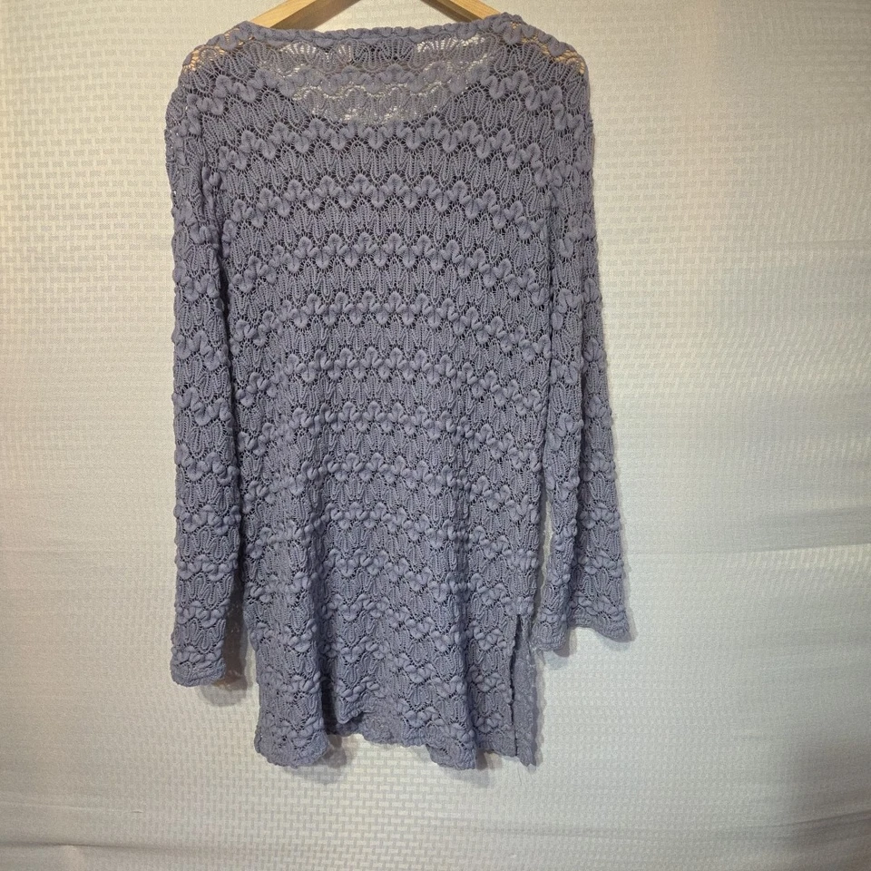 Chaus Women’s Large  Lavender Sheer Knit Tunic Sweater Top Long Sleeve Vintage - Image 4 of 4
