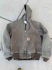 Carhartt JQ282 Hooded Active Jacket Vintage 90s, Chestnut Brown, Size Medium