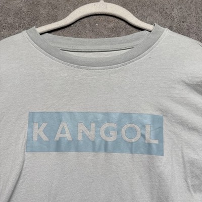 Kangol Men s Gray Box Logo Graphic T Shirt Small Retro Streetwear Casual Tee