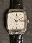 SEIKO King Twin Quartz 9223-5000 White Dial Vintage Watch Running New Battery