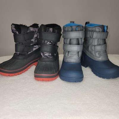 2 Pairs of Toddler Winter Insulated Boots Carter's 10M & Cat Jack Size 9/10M