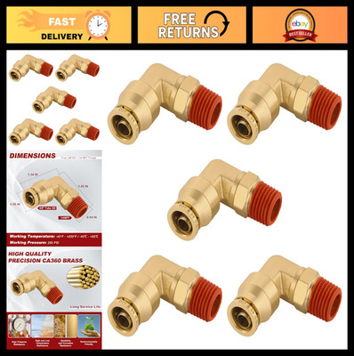3/8'' Quick Push to Connect Fittings Brass 90 Degree Union Swivel Elbow Joint