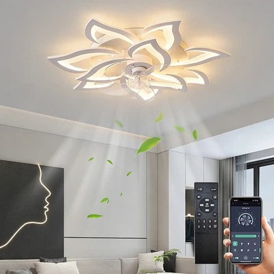 Deckenleuchte Mit Ventilator,Deckenventilator Mit Beleuchtung,Fernbedienung - Bild 1 von 4
