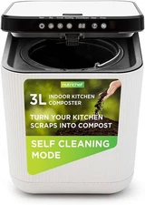 Nutrichef 3L Electric Kitchen Composter Compost's Organic Material & Food WHITE
