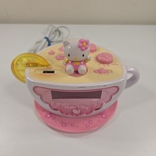 Radio reloj despertador taza de té Hello Kitty vintage con luz nocturna Sanrio PARA REPUESTOS
