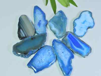 361Cts. Dyed Slice Druzy Agate Fancy Cabochon Loose Gemstone 08 Pcs Lot