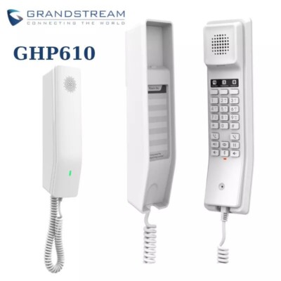 Grandstream Slim Compact Hotel Apartment Phone White Hearing Aid Comp GHP610