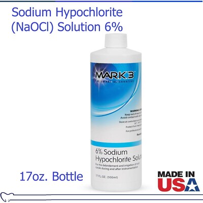 Dental Endo Sodium Hypochlorite Solution 6% 17oz. Bottle Root Canal Treatment