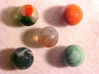Collectors Lot of 5 Glass Marbles Very Old Machine Made — photo 1