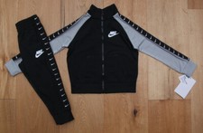 Nike Toddler Boy 2 Piece Jogging Set Black, Gray White Tracksuit 2T