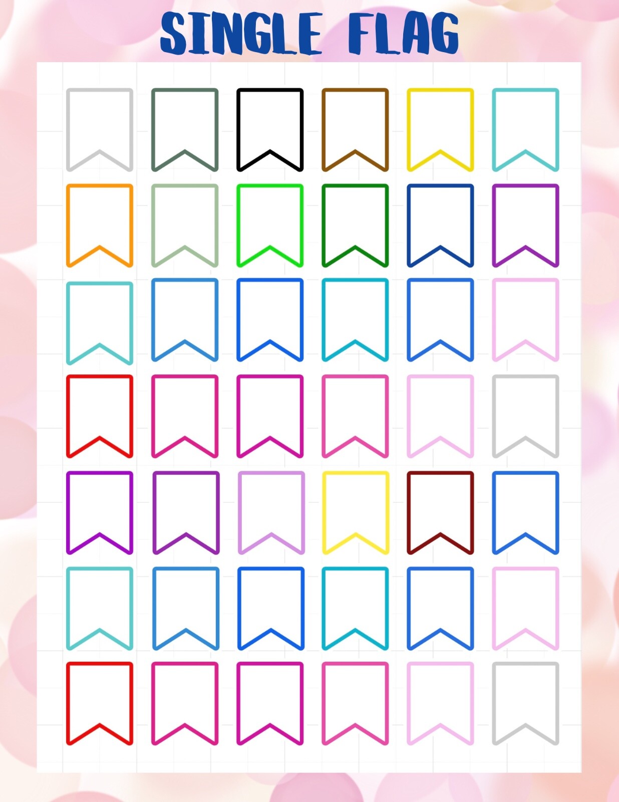 PLANNER STICKERS – PREMIUM MATTE REPOSITIONABLE –SINGLE FLAG--CUSTOMIZEABLE-image