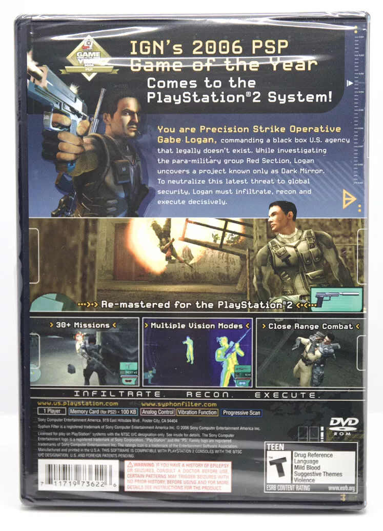 Syphon Filter: Dark Mirror (Sony PlayStation 2 PS2, 2007) - BRAND NEW +  SEALED! 711719736226