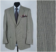 Mens Striped Wool Blazer 42S UK Size PIERRE LAFFITTE Grey Sport Coat Jacket
