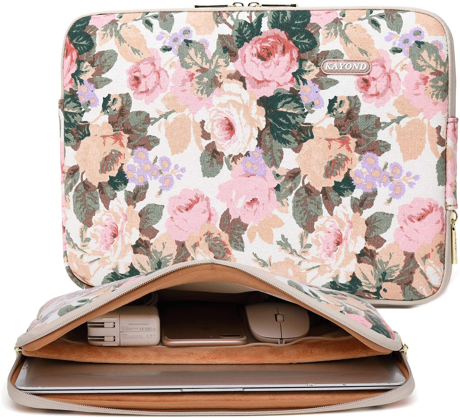 Canvas Water-Resistant 14 Inch Laptop Sleeve Case for 14.1Inch Notebook Compute
