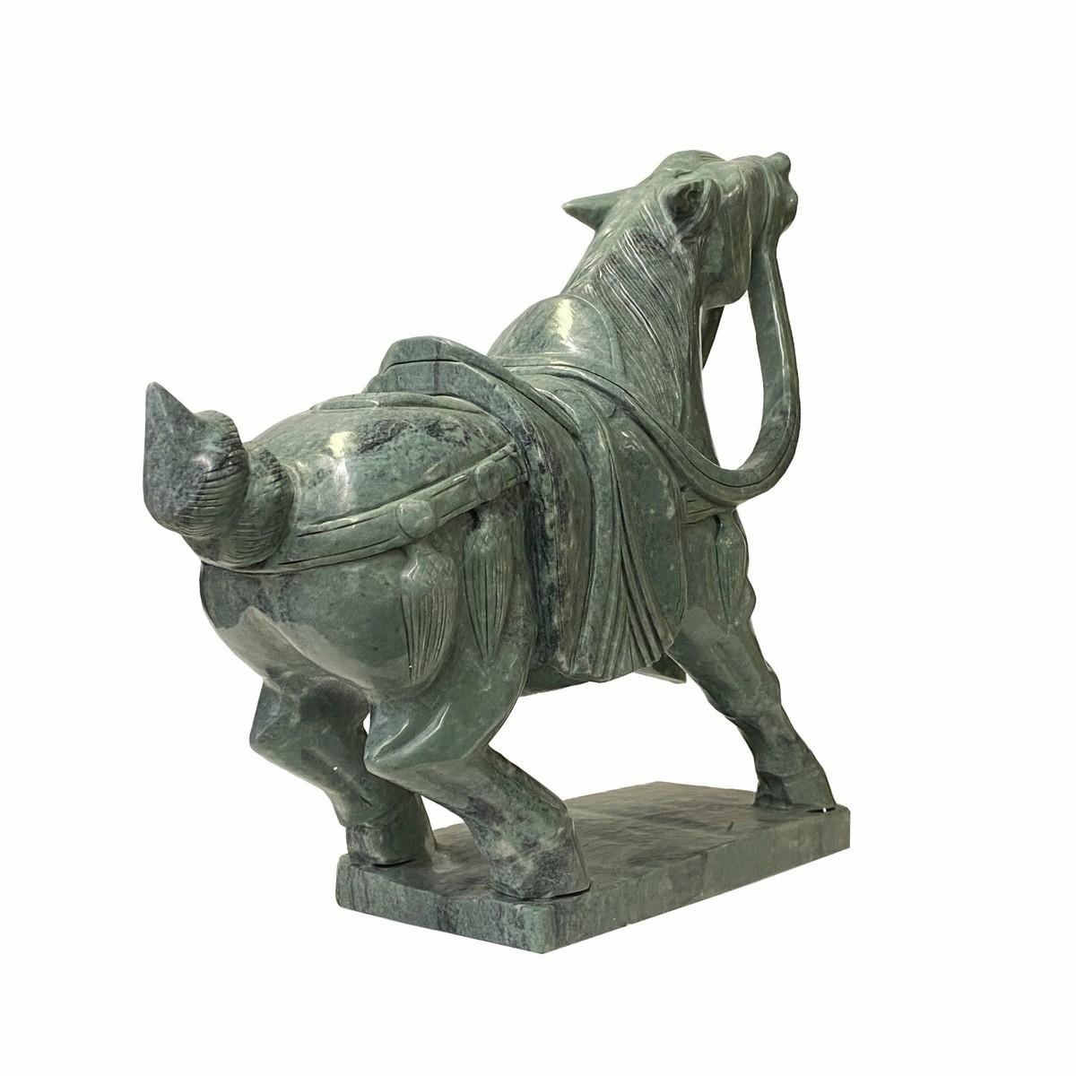 Chinese Green Stone Fengshui Fortune Horse Display Figure ws1736S Chinese Green Stone Fengshui Fortune Horse Display Figure ws1736S