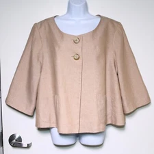 TOAST - Beige Linen 2-Button Blazer Jacket w/ Pockets - Women's 18 ~ NEW NWOT 🔥