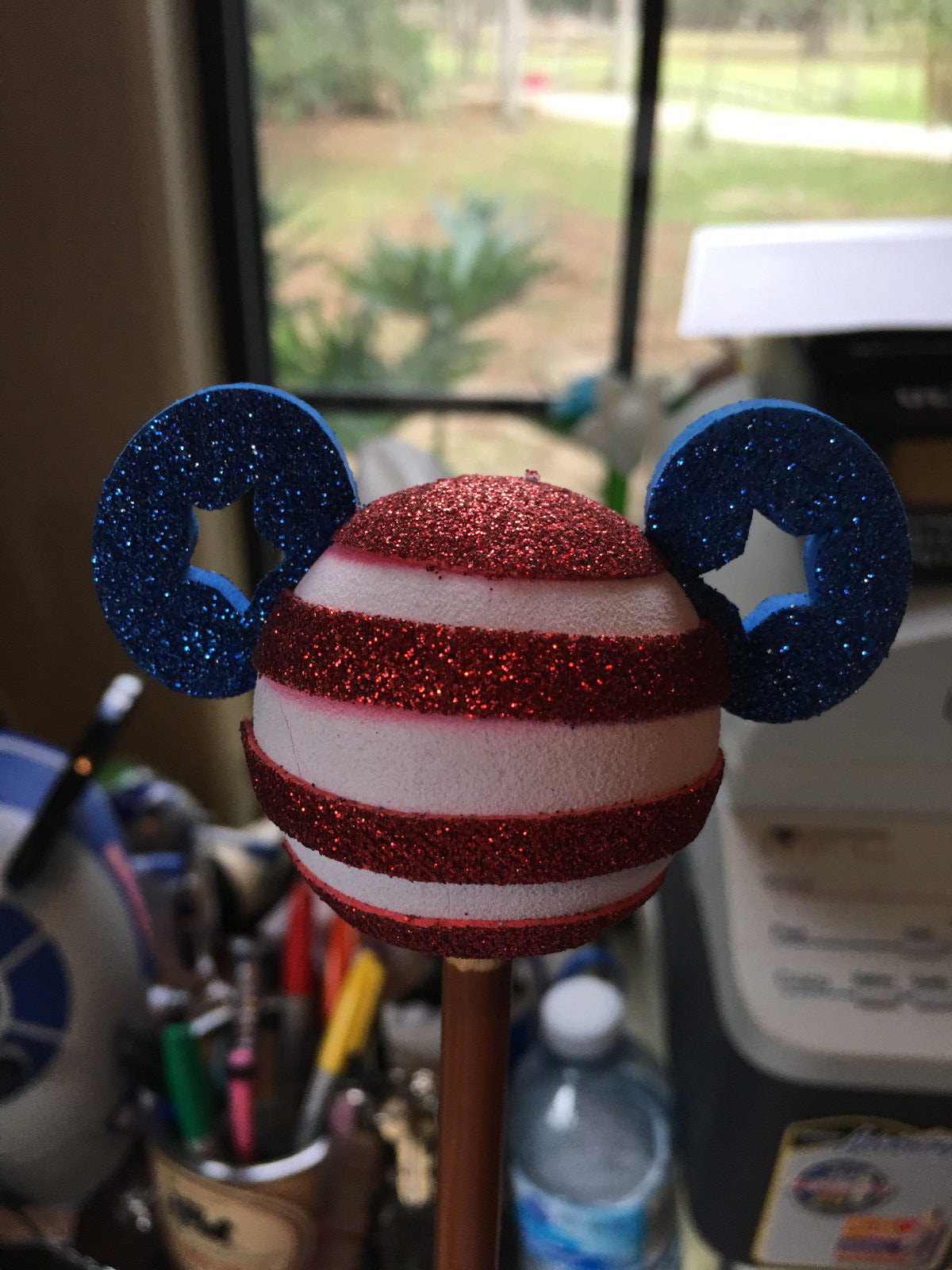 Disney Antenna Topper Mickey Mouse ears American Flag colors ADORABLE! eBay