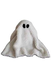 Pottery Barn Halloween Gus the Ghost Sherpa Plush Pillow 11" x 13", Ivory NEW