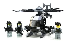 AH-6 Little Bird with 3 Rangers Army helicopter made w/ real LEGO® bricks