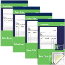 4 Pack Receipt Book, 4.17Inx7.2In Receipt Book with Carbon Copies, 2-Part Carbon