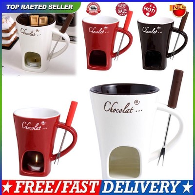 Kerzenbecher Käse Schokolade Schmelzen Becher Schokolade Fondue Tasse mit Gabel