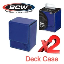 X2 High Quality BCW Deck BLUE Case LX 80 Gaming Cards Storage/Transport Holder 