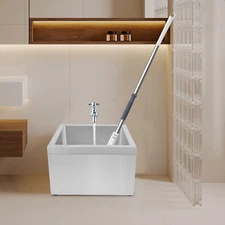 Silver Floor Mop Sink Stainless Steel Commercial Floor Mop Sink w/ 1* Hose 10kg