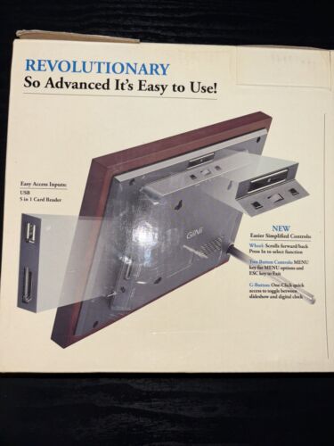7 Inch Digital Photo Frame by GiiNii Wood Frame GP-7AWP-1 New in Box - Picture 4 of 7