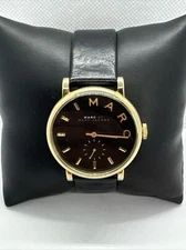 Marc Jacobs MBM1269 Women's Black Leather Analog Dial Quartz Wrist Watch JNA704