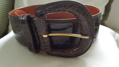 Ralph Lauren Collection Purple Label Genuine Alligator Leather Belt Size 28 Ralph Lauren Purple Label Brown Alligator Belt Strap 30 New  main image 4