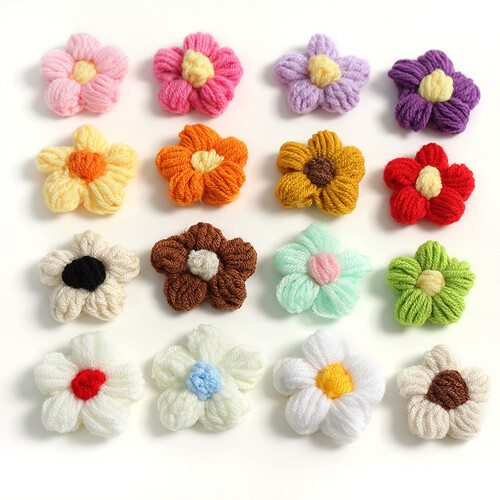 10x Knitting Pattern Fake Flower Material DIY Headdress Costume Sew Decoration - Picture 30 of 30