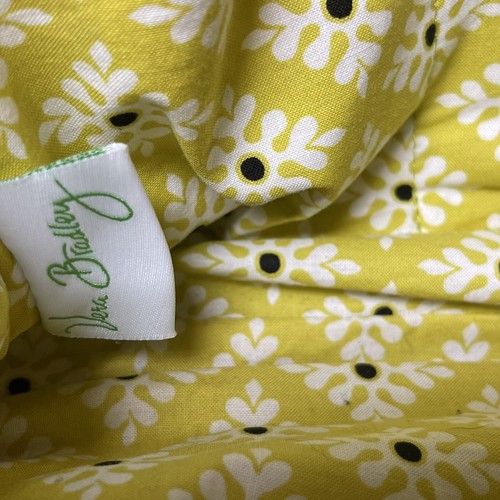 Vera Bradley Acolchado Mediano Bolso de Mano y Billetera Floral Negro Amarillo Blanco Gris - Imagen 12 de 12
