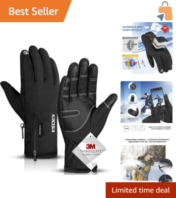 Winter Waterproof Gloves with 10 Touchscreen Fingers, 5-Layer