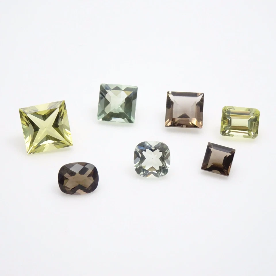 Paquete Mixto - Verde/Marrón - Princesa/Cojín - 27,50 CTW - Paquete de Piedras Preciosas Sueltas Foto 3 de 4